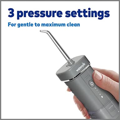 Waterpik Cordless Slide Professional Water Flosser, Portable Collapsible for Travel and Storage, with Travel Bag and 4 Tips, ADA Accepted, Rechargeable and Waterproof, Modern Gray WF-17CD017-1 - Image 8