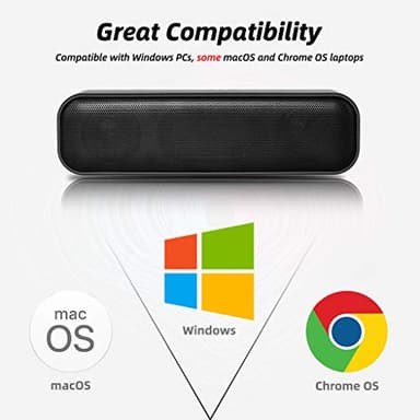 [Upgraded] USB Computer /Laptop Speaker with Stereo Sound & Enhanced Bass, Portable Mini Sound Bar for Windows PCs, Desktop Computer and Laptops - Image 4