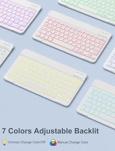 Hamile for iPad 9th Generation Case with Keyboard 10.2 Inch - Backlit Wireless Detachable Folio Keyboard Cover with Pencil Holder for iPad 8th Gen/7th Gen/iPad Pro 10.5"/iPad Air 3rd Gen (Gray) - Image 4