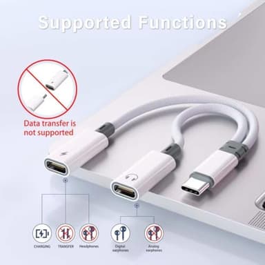 Subynanal USB C to Lightning Headphone Audio Adapter,Lighting to USBC Adaptor with Earphone &Charge,Type to iPhone Converter (Dual C to Headphones Adapter) - Image 5