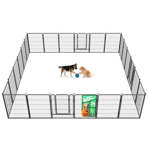 FXW Rollick Unleashed Dog Playpen for Indoor, Yard, RV Camping, 40 inch 24 Panels for Medium and Large Dogs, Black│Patented - Image 1