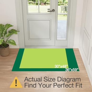 LUMI Inside Door Mat for Entry 36''x59'', Absorbent, Dirt Trapper, Low Profile Thin, Non Slip Mats with Rubber Backing, Ideal for Indoor, High Traffic, Garage, Entrance, Checkered Grey - Image 2