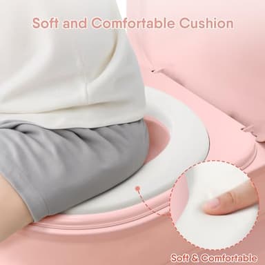 CheerTry 2-in-1 Toddler Potty Training Toilet - Larger Potty Chair & Detachable Training Seat for Boys & Girls Ages 1-3 with Flushing Sound, Wipes Storage, Toilet Paper Holder - Image 5