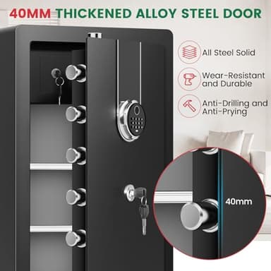 8.1 Cuft Extra Large Biometric Safe for Home Use Fire and Water Proof, Heavy Duty Fingerprint Safe Security Box with [Hidden Lock Box], Fireproof Safes for Home Business Office USE - Image 9
