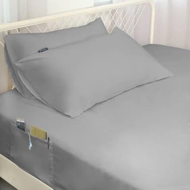 Extra Deep Pocket Queen Sheet Sets for Air Mattress - Deep Pocket Sheets Queen Size Sets - Sheets with Pocket on Side - Easily Fits Extra Deep 16 in to 24 in Pillow Top Air Mattress (Grey) - Image 7