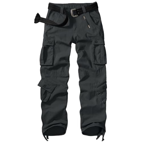 Men's BDU Casual Military Pants, Tactical Wild Army Combat ACU Rip Stop Camo Cargo Work Pants Trousers with 8 Pockets #7533 Black Grey 42 - Image 1