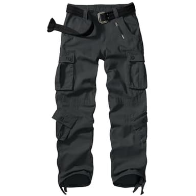 Men's BDU Casual Military Pants, Tactical Wild Army Combat ACU Rip Stop Camo Cargo Work Pants Trousers with 8 Pockets #7533 Black Grey 42 - Image 1