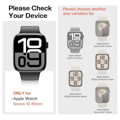 Tensea 6Pack Compatible with Apple Watch Series 11/10 Screen Protector 46mm Accessories, Soft Film with Installation Kit, Face Case Cover for iWatch Series 11/10 - Image 2