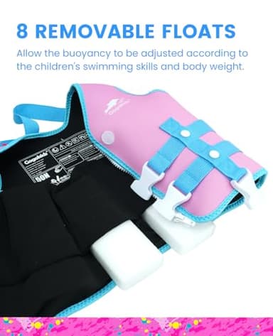 Gogokids Toddler Swim Vest, Kids Float Jacket with Dual Adjustable Strap, Child Swimming Pool Vest for 2-8 Years Swimming Learning - Image 3