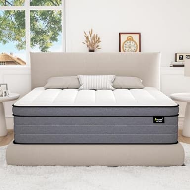 Ayeawo Full Size Mattress,10 Inch Hybrid Full Mattress in a Box with Gel Memory Foam and Pocketed Springs,Bed in a Box Pressure Relief&Medium Firm Feel - Image 1