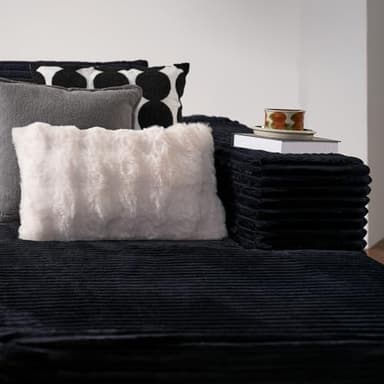 ovios 104" Cloud Sectional Couch with L-Shape Chaise,Modern Modular Sofa with Deep Seat, Upholstered Couches for Living Room Bedroom,No Assembly Required, Black (Plush Corduroy Fabric) - Image 9