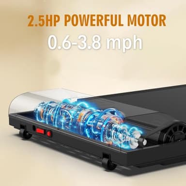 Hivvtui Walking Pad, Under Desk Treadmill for Home Office, 2.5HP Walking Pad with 300lb Weight Capacity, Portable Teadmill with Remote Control, LED Display - Image 3