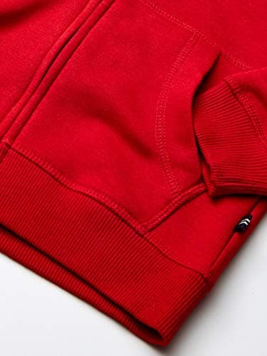 Nautica Boys' School Uniform Polar Fleece Zip-Up Hoodie, Open Red, X-Large(18/20) - Image 2