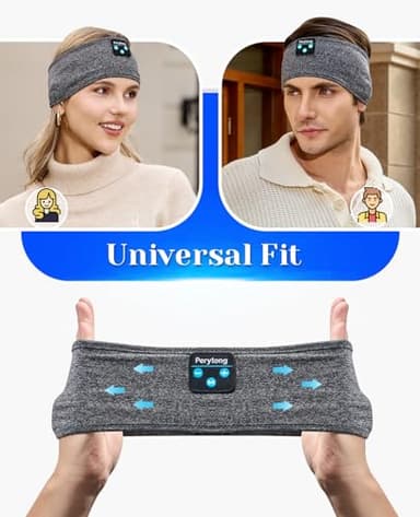Perytong Sleeping Headphones Bluetooth Headband, Soft Long Time Play Sleeping Headsets with Built in Speakers Perfect for Workout,Running,Yoga,Travel, Darkgray - Image 8