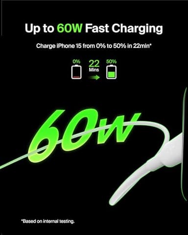 Belkin USB-C to USB-C Fast Charging Cable (2M/6.6ft) for iPhone 16, iPhone 16 Pro, iPhone 16 Pro Max, Galaxy S25, S24, Note, Pixel, iPad Pro, Nintendo Switch 2, Carplay & More - White - Image 2