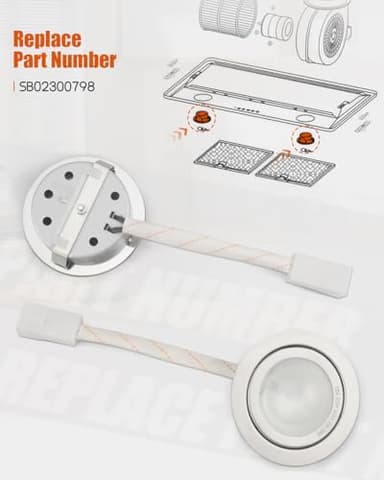 ULXIOM SB02300798 Range Hood Led Light Fit for Broan Nutone PM500 PM500SS EE55000 Series, Lighting Bulb AC12V MAX 20W (2 Pack) - Image 5