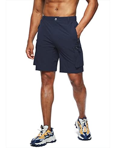 Pudolla Men's Hiking Cargo Shorts Quick Dry Outdoor Travel Shorts for Men with Multi Pocket for Fishing Camping Casual (Navy X-Large) - Image 2