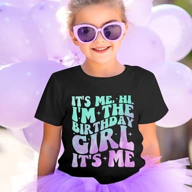 Birthday Girl Shirts Its Me Hi Im The Birthday Girl Its Me Shirt Letter Printed Party Outfit for Youth Girls - Image 2