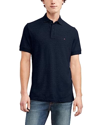 Tommy Hilfiger Men's Polo Shirt Classic Fit, Navy, Large - Image 1