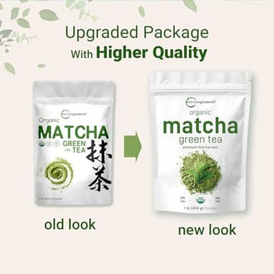 Micro Ingredients Organic Matcha Green Tea Powder, 1 lb | First Harvest, Culinary Grade from Japan | 100% Pure & Unflavored | Great for Tea, Latte & Smoothies | Non-GMO, No Sugar, Eco-Friendly Packaging - Image 3