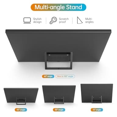 WCV Portable Monitor 15.6 Inch 1080P USB-C HDMI Ultra-Slim Travel Monitor with Kickstand, Compatible with Xbox, Laptop, PC, Mac Phone, PS, Swich IPS Ultra-Thin Zero Frame Gaming Monitor - Image 3