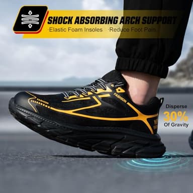 Steel Toe Shoes for Men Women Composite Toe Work Sneakers Comfortable Indestructible Safety Shoes Lightweight Breathable Construction Sneakers Puncture Proof Air Cushion - Image 3