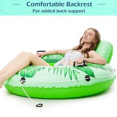 Jasonwell Inflatable River Tube Float - Heavy Duty River Float Pool Floats Lake Premium Water Tubes for Floating Recreational River Raft Lounge Floaties with 2 Cup Holders for Adult - Image 4