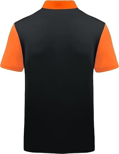 ZITY Mens Golf Shirt Short Sleeve Sport Moisture Wicking Performance Print Golf Polo Shirts for Men Collared Casual T-Shirt Black Orange XX-Large - Image 2