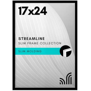 Americanflat 17x24 Picture Frame with Polished Plexiglass - Streamline Collection - Thin Border Picture Frame for Wall Display - Hanging Hardware Included - Black - Image 1