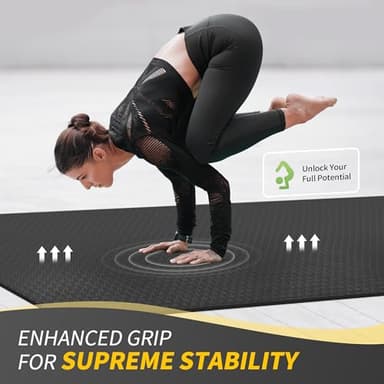 CAMBIVO Large Yoga Mat for Men and Women 1/3 & 1/4 Inch Thick, 72" x 48" Extra Wide Workout Mat, Exercise Fitness TPE Mat for Home Gym, Yoga, Pilates, Workout,Stretching,Meditation (Barefoot Exercise) - Image 9