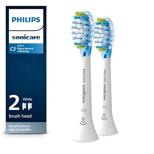 Philips Sonicare Genuine C3 Premium Plaque Control Toothbrush Heads, One Year Supply, 2 Brush Heads, Black, HX9044/95 - Image 1
