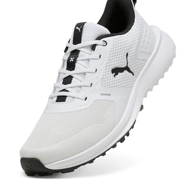 PUMA Men's Fusion Grip 6 Golf Shoe, White Black, 11 - Image 2