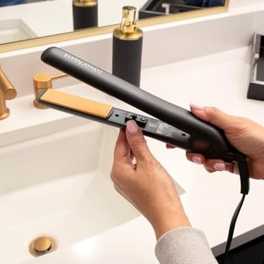 CHI Original Ceramic Flat Iron, Straightener For A Smooth Finish, Ceramic Floating Plates, Quick Heat Up, Analog On/Off Switch, 1" Black - Image 3