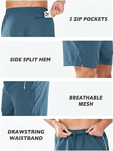 NORTHYARD Men's Running Athletic Shorts 5"/ 7"/ 9" Workout Gym Short Tennis Quick Dry Active Sport Hiking Basketball-5'' Greyblue-M - Image 5