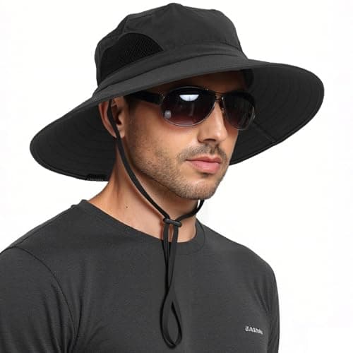 EINSKEY Unisex Sun Hat, Waterproof Wide Brim Bucket Hat Packable Boonie Hat for Fishing Hiking Gardening Safari Beach - Image 1