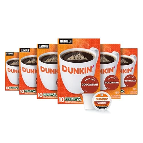 Dunkin' Colombian Medium Roast Coffee, 60 Keurig K-Cup Pods - Image 1