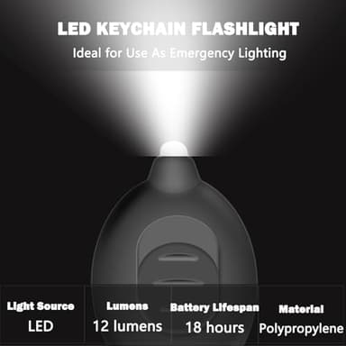 Daemson Mini LED Keychain Flashlight, Ultra Bright Tiny Flashlight, Small Keychain Flashlight White Light, Micro Pocket Key Ring LED Flashlight for Emergency Lighting - Multicolor Shell (8PCS) - Image 2