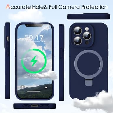 Mag-Ring Designed for iPhone 12 Pro Max Case, Liquid Silicone [Moisturizing Factor] Extreme Soft Slim Phone Case with Stand [Compatible with MagSafe]for 12 Pro Max 6.7 inch Men Women, - Image 5