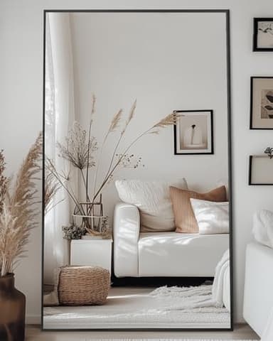 Antok Full Length Mirror, 81"x41" Floor Mirror, Floor Standing Freestanding Full Body Mirror with Stand for Bedroom, Hanging Mounted for Living Room Cloakroom, Black - Image 3