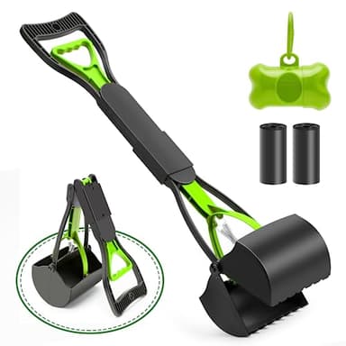 VacFreKep 80cm Pet Pooper Scooper for Dogs and Cats with Long Handle High Strength Material and Durable Spring for Easy Grass and Gravel Pick Up(Green) - Image 1