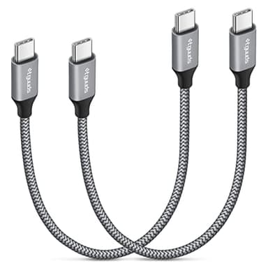etguuds USB C to USB C Cable 1ft, 2-Pack 60W USBC to USBC Cord, Type C to C Charger Cable Fast Charging for iPhone 16 15 Pro Max Plus, for Samsung Galaxy S24 S23 S22, for MacBook/iPad, Pixel - Image 1