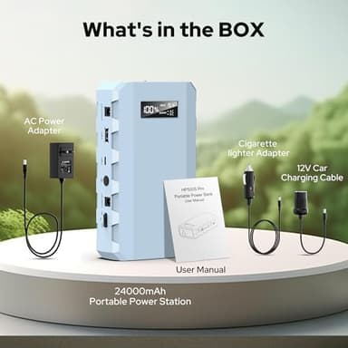 SinKeu 24000mAh Portable Charger Power Bank, 88Wh Portable Power Bank with AC Outlet, QC 3.0 USB/USB-C, DC Output, Led Flashlight, Portable Battery Charger for Home Camping Travel Power Backup - Image 8