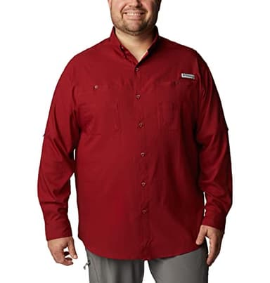 Columbia Men’s PFG Tamiami™ II Long Sleeve Shirt — Tall, Beet, XLT - Image 5