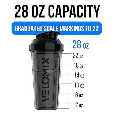 VELOMIX -6 PACK- 28 OZ Protein Shaker Bottles for Protein Mixes, Shaker Cups for Protein Shakes, Small Shaker Bottle Pack, Shaker Cup, Shakers for protein Shakes (Core Series) - Image 4