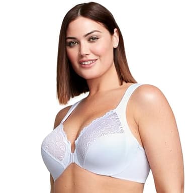 Glamorise Full Figure Plus Size Wonderwire Front-Closure Bra Underwire #1245 White - Image 7