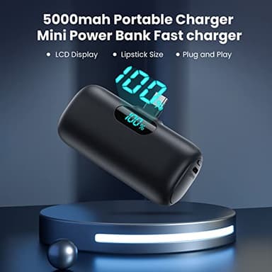 Mini Portable Charger 5000mAh Power Bank,15W PD USB C Cell Phone Portable Power, LCD Display Battery Pack Compatible With iPhone 15/15 Plus/15 Pro/15 Pro Max/Android/Samsung/Moto/LG (Type-C Only) - Image 7