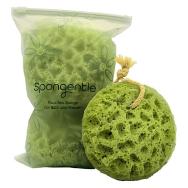Spongentle Deep Cleansing Body Loofah Sponge, Natural Colors, for Bath and Shower, Multiple Textures for Gentle and Deep Exfoliation, Generous and Rich Lather, (Pack of 3) - Image 1