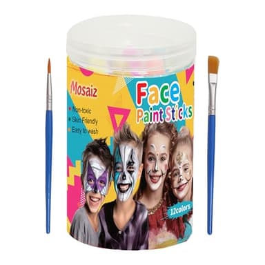 Mosaiz Face Paint Kits for Kids, Body Paint For Adults, Multi-Color, Water Based, Professional Face Paint Kit, Twistable and Washable Paint Sticks for Birthday's, Halloween, Cosplay Makeup - Image 2