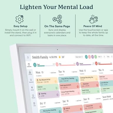 Skylight Calendar: 15-inch Wall Planner Digital Calendar & Chore Chart, Smart Touchscreen Interactive Display for Family Schedules – Wall Mount Included, Great for Organizing Your 2025 Calendar - Image 7