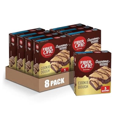 Fiber One Supreme Brownies, Cookie Dough, Snack Bars, 1.13 oz, 5 ct (Pack of 8) - Image 1